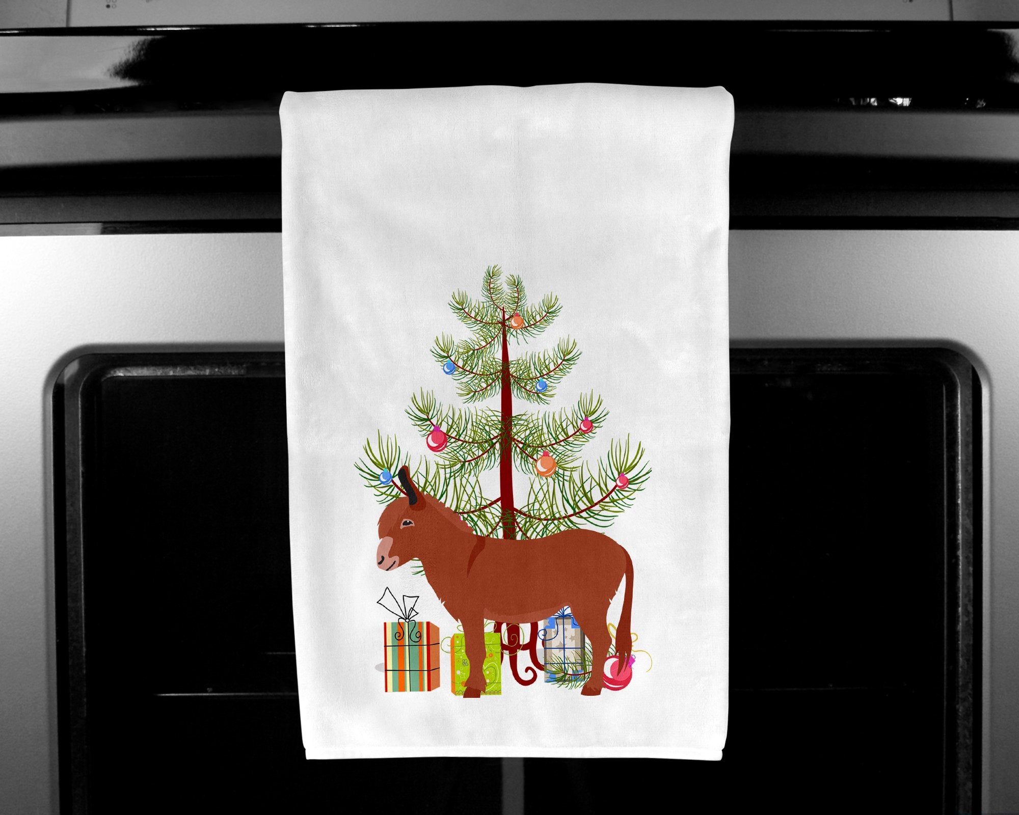 Irish Donkey Christmas White Kitchen Towel Set of 2 BB9215WTKT by Caroline's Treasures