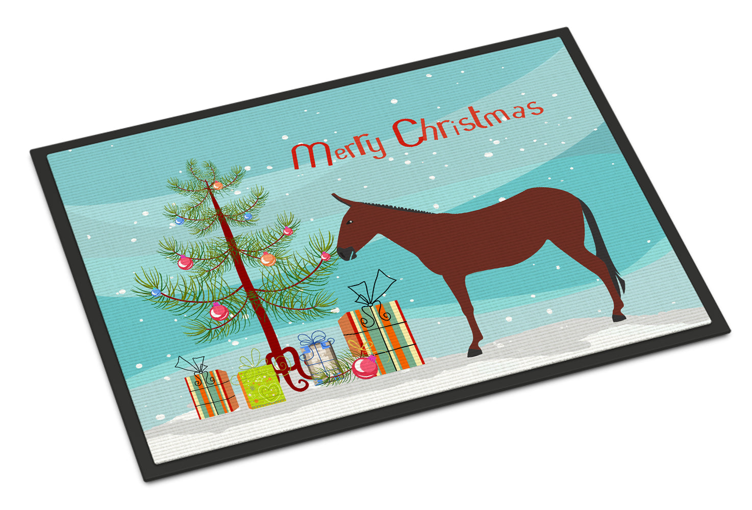 Hinny Horse Donkey Christmas Indoor or Outdoor Mat 18x27 BB9217MAT - the-store.com