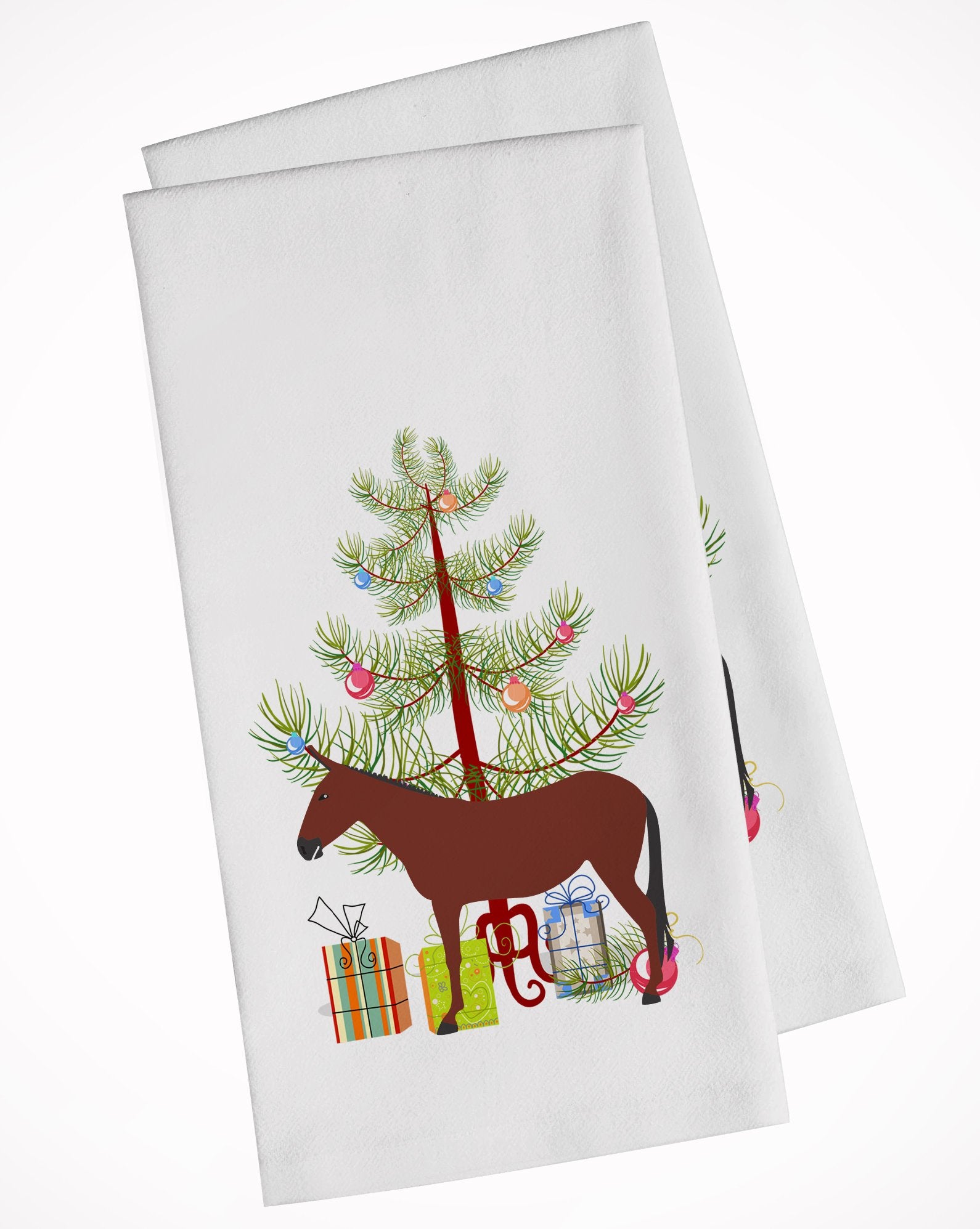 Hinny Horse Donkey Christmas White Kitchen Towel Set of 2 BB9217WTKT by Caroline's Treasures