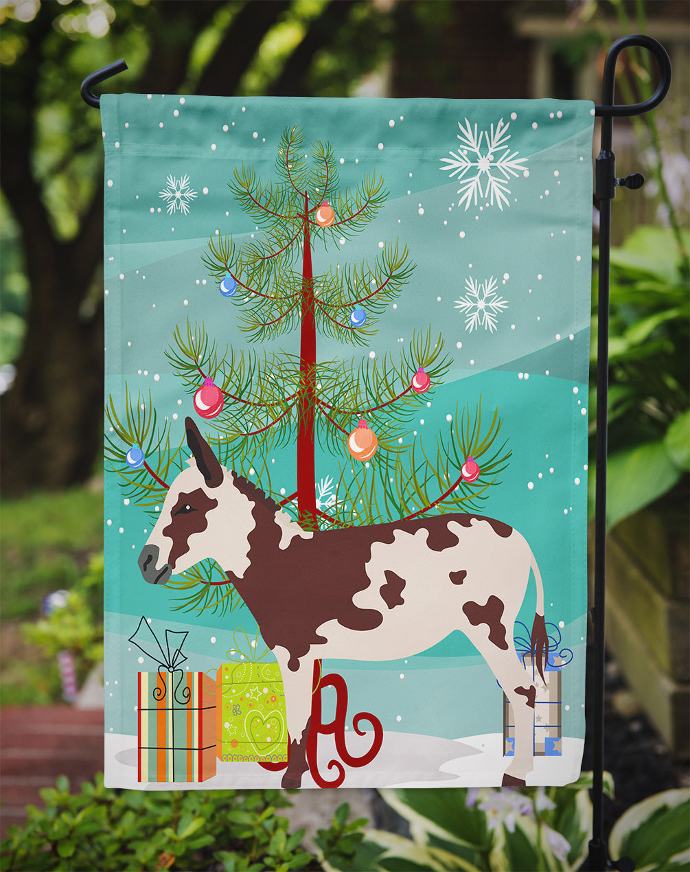 American Spotted Donkey Christmas Flag Garden Size BB9218GF  the-store.com.