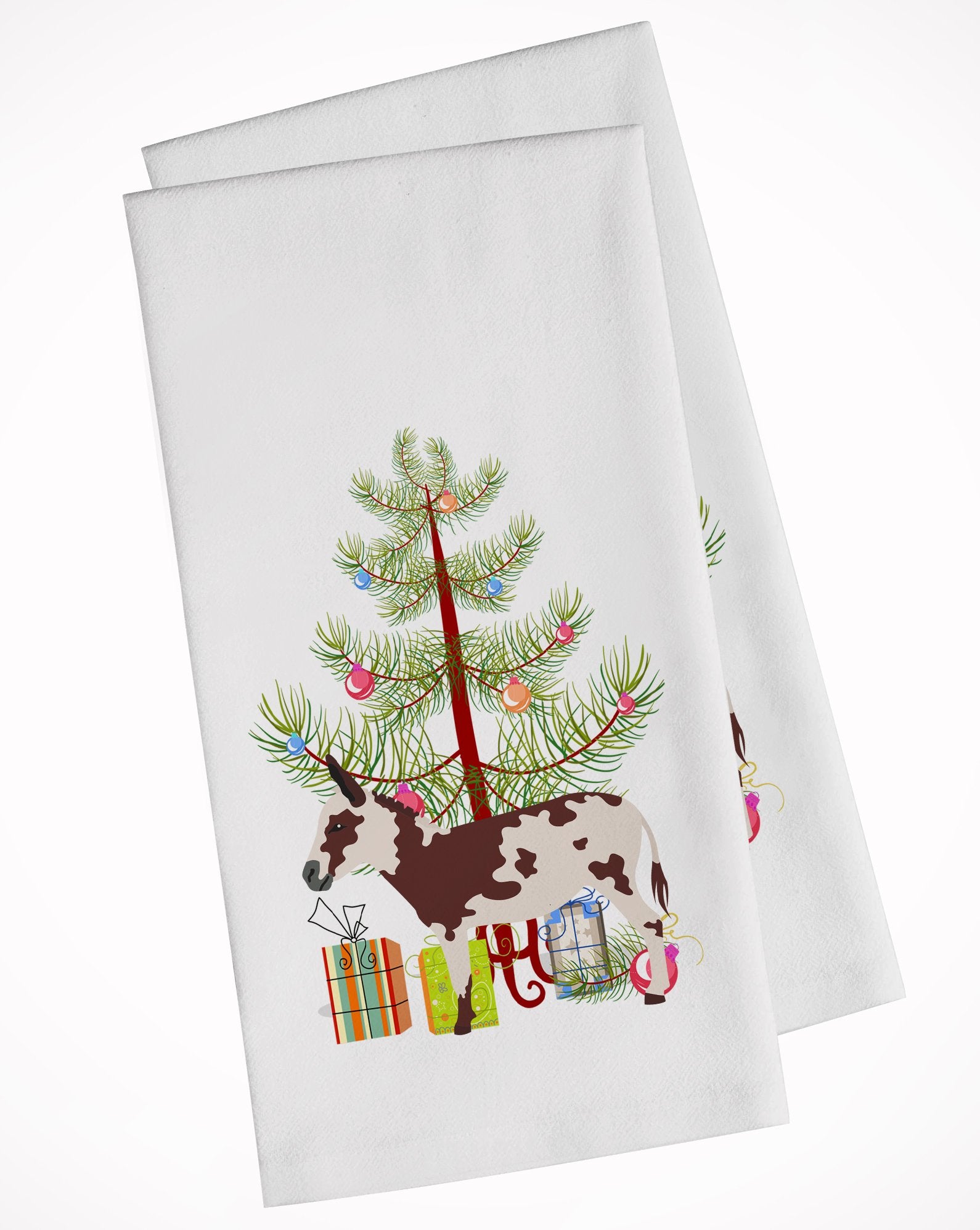 American Spotted Donkey Christmas White Kitchen Towel Set of 2 BB9218WTKT by Caroline's Treasures