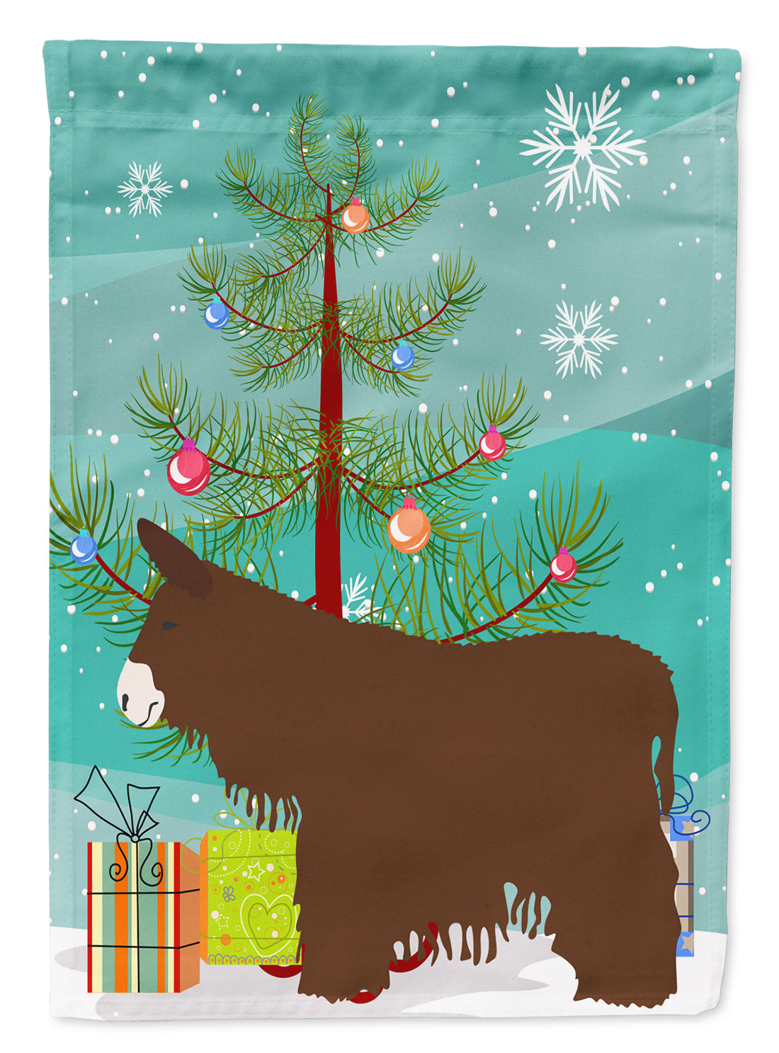 Poitou Poiteuin Donkey Christmas Flag Garden Size BB9219GF  the-store.com.