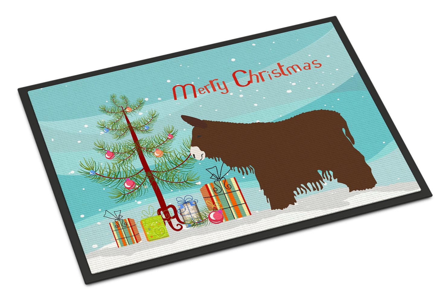 Poitou Poiteuin Donkey Christmas Indoor or Outdoor Mat 24x36 BB9219JMAT by Caroline's Treasures