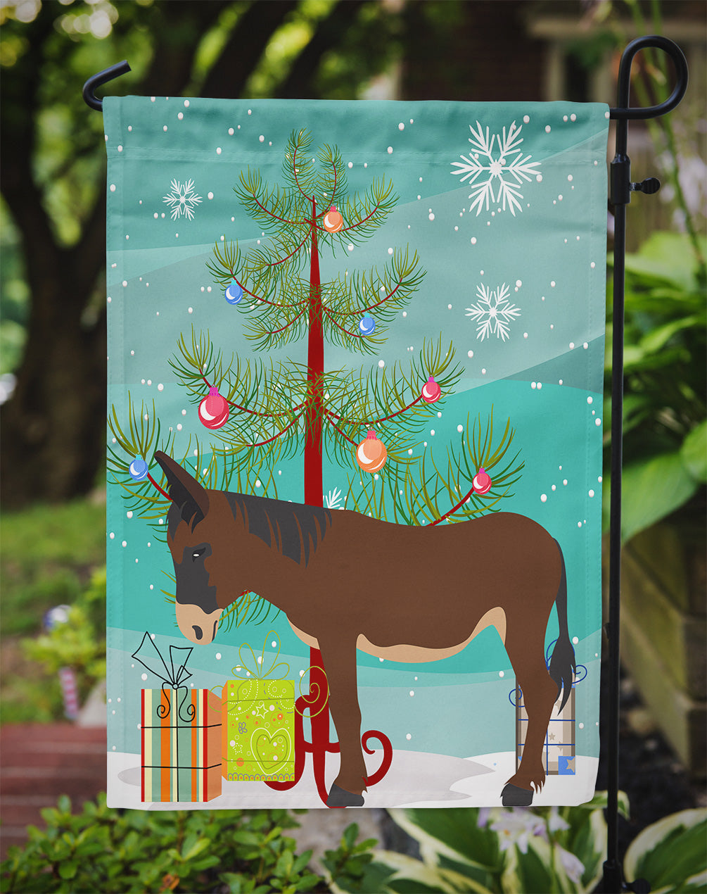 Zamorano-Leones Donkey Christmas Flag Garden Size BB9220GF  the-store.com.