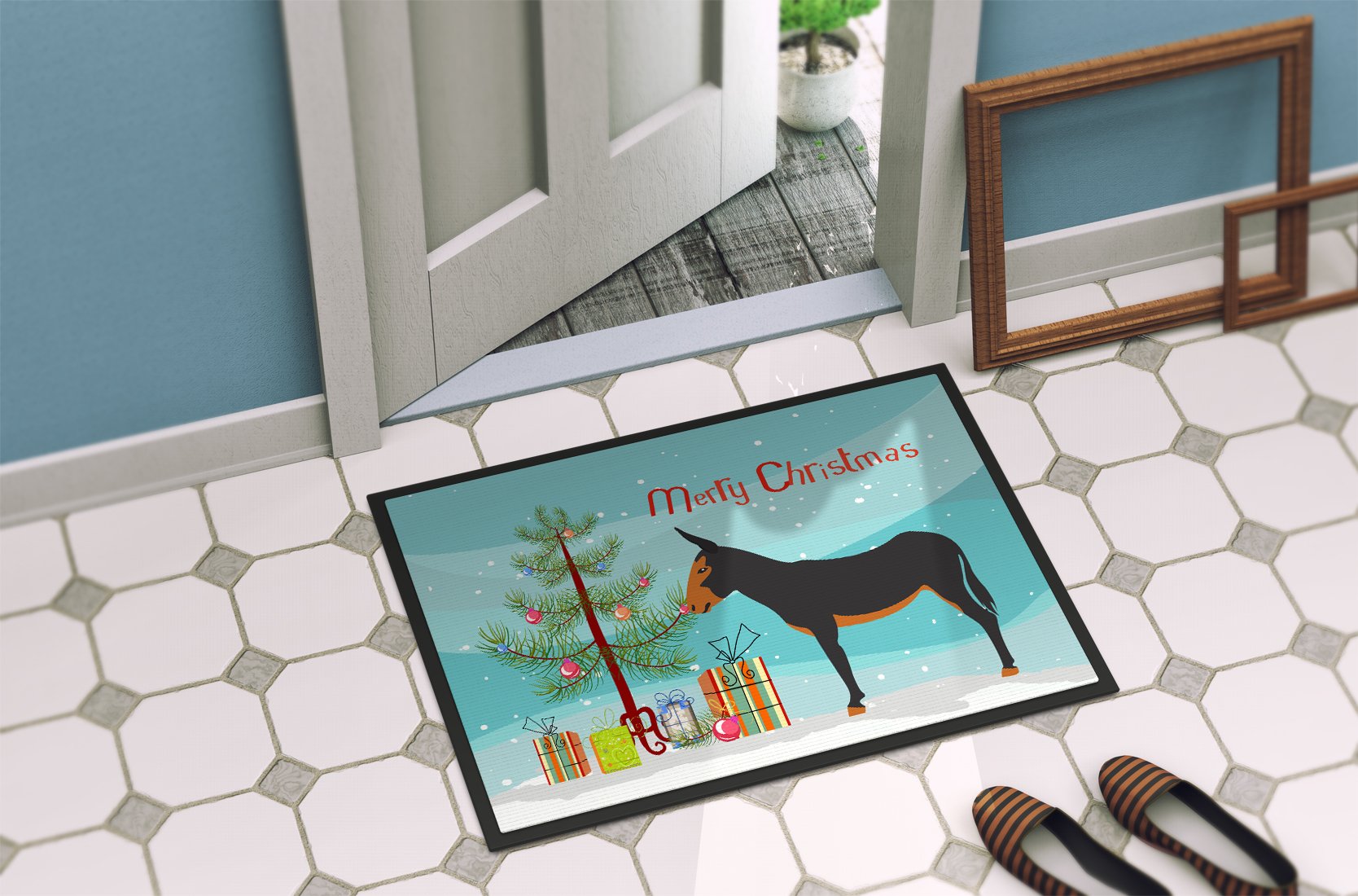 Catalan Donkey Christmas Indoor or Outdoor Mat 24x36 BB9222JMAT by Caroline's Treasures