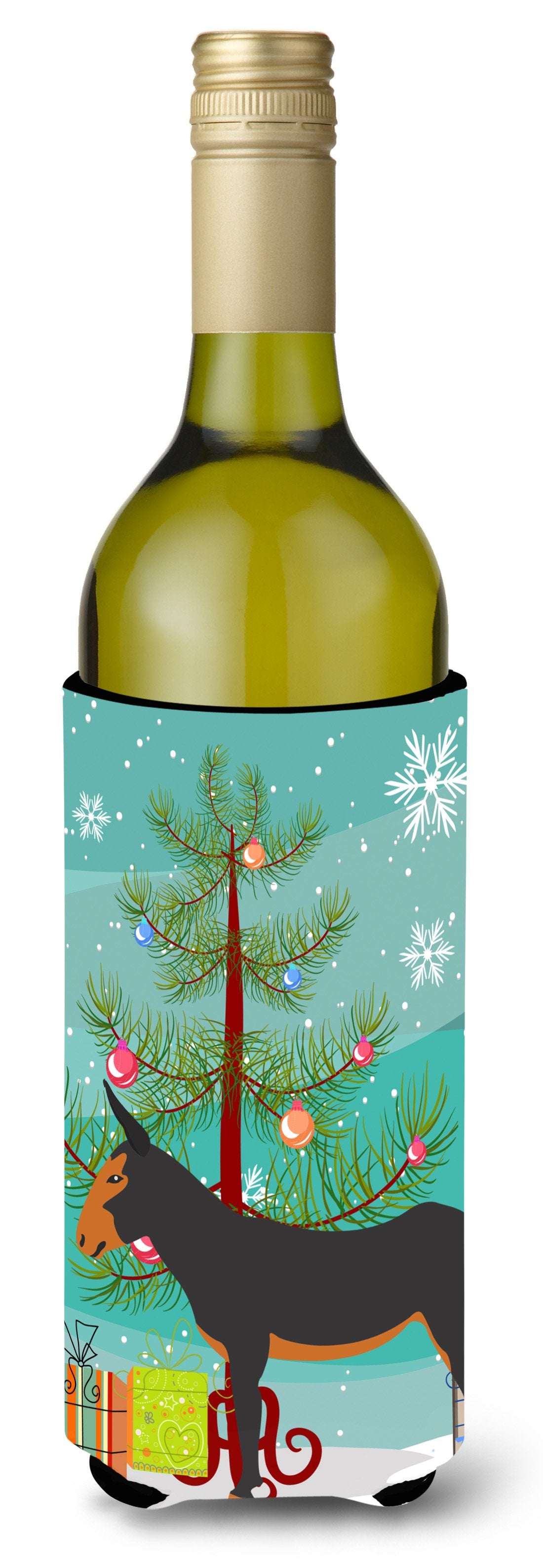 Catalan Donkey Christmas Wine Bottle Beverge Insulator Hugger BB9222LITERK by Caroline&#39;s Treasures