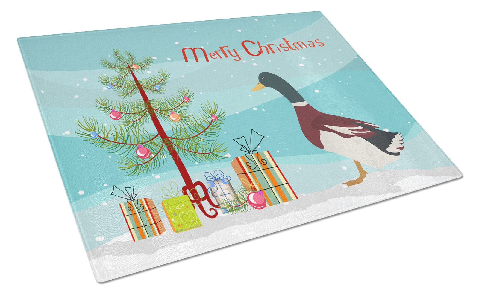 Rouen Duck Christmas Glass Cutting Board Large BB9223LCB by Caroline's Treasures