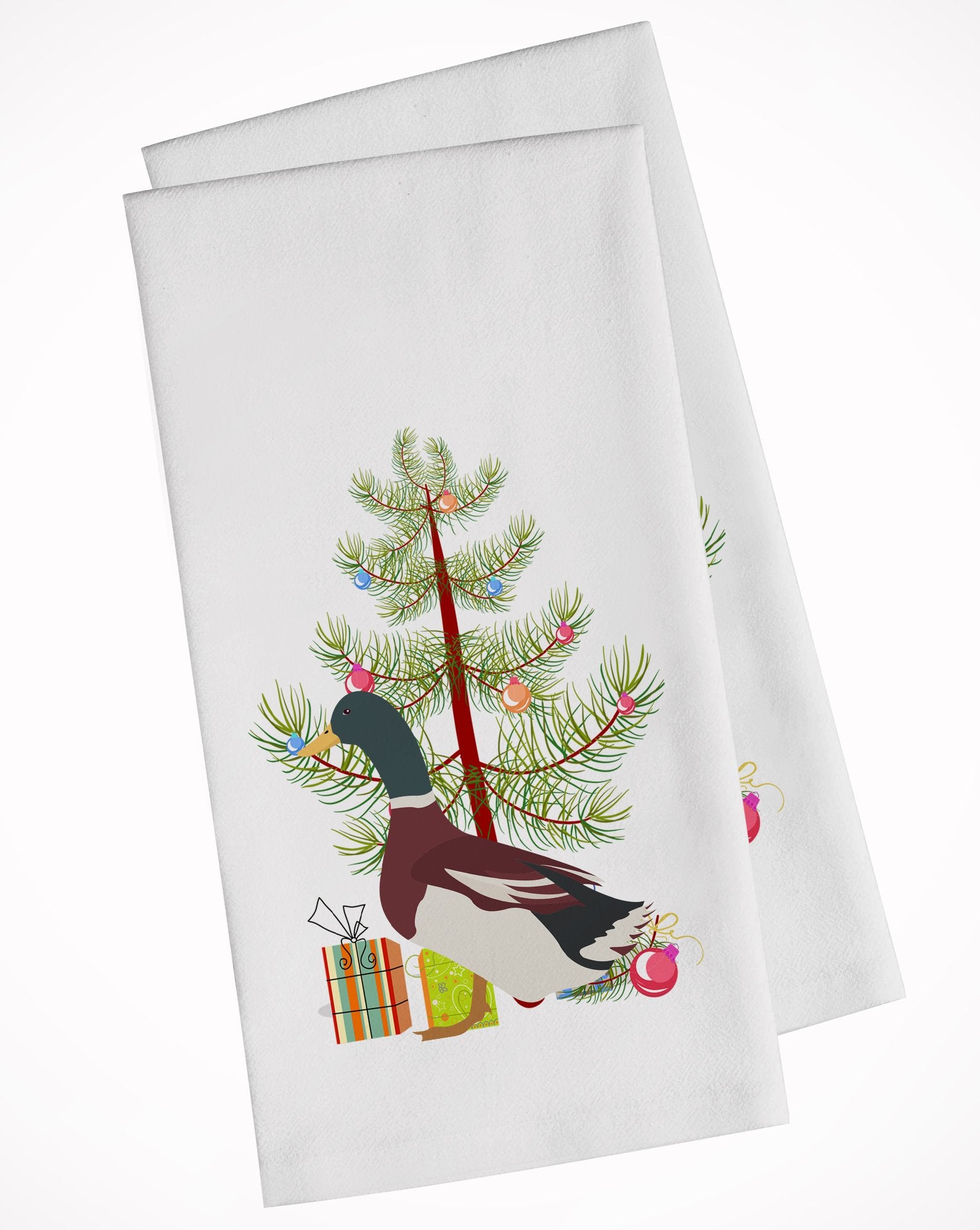 Rouen Duck Christmas White Kitchen Towel Set of 2 BB9223WTKT by Caroline's Treasures