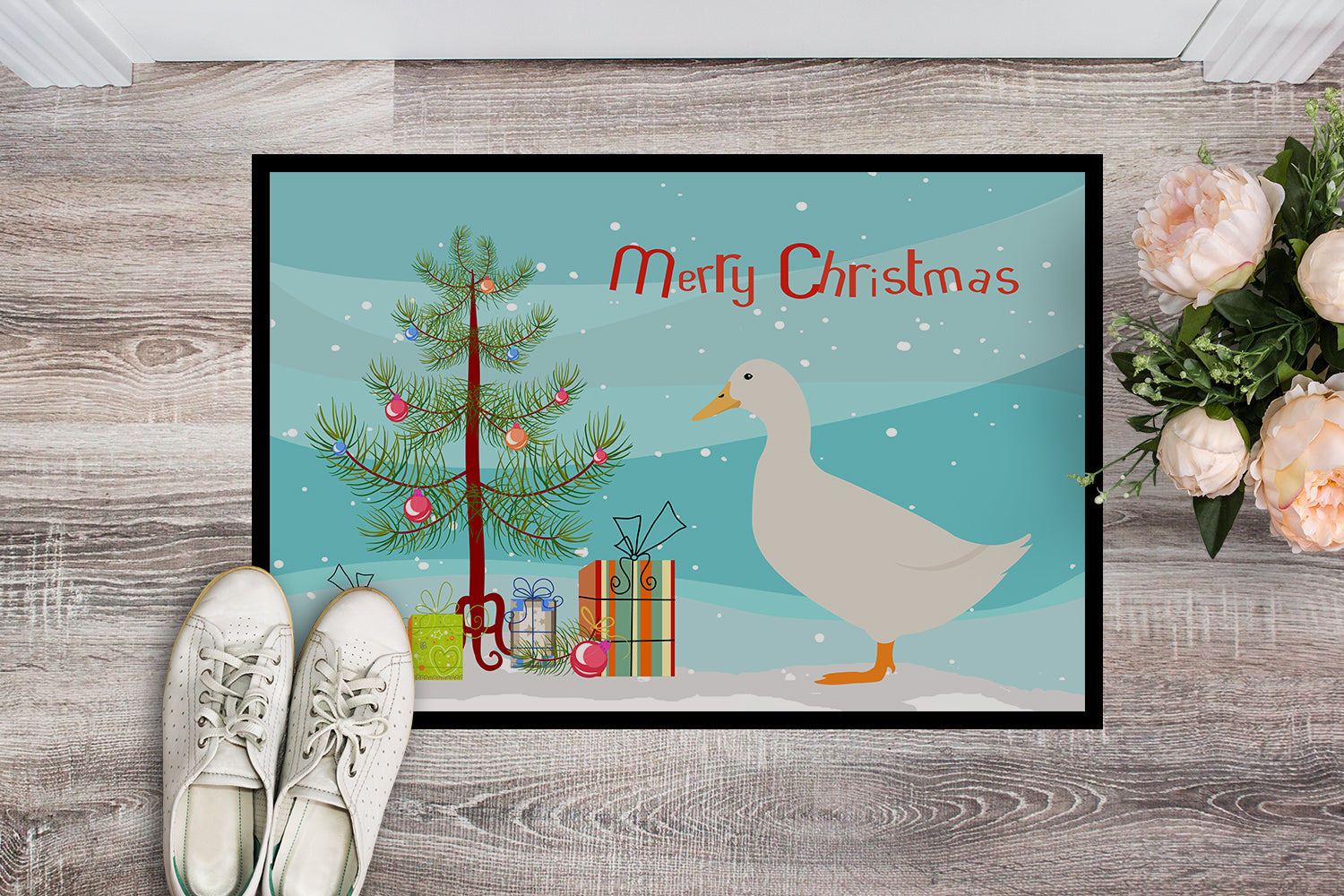 American Pekin Duck Christmas Indoor or Outdoor Mat 18x27 BB9227MAT - the-store.com