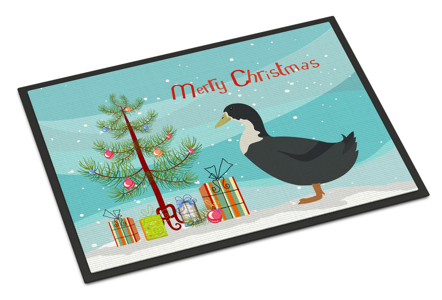 Blue Swedish Duck Christmas Indoor or Outdoor Mat 18x27 BB9229MAT - the-store.com