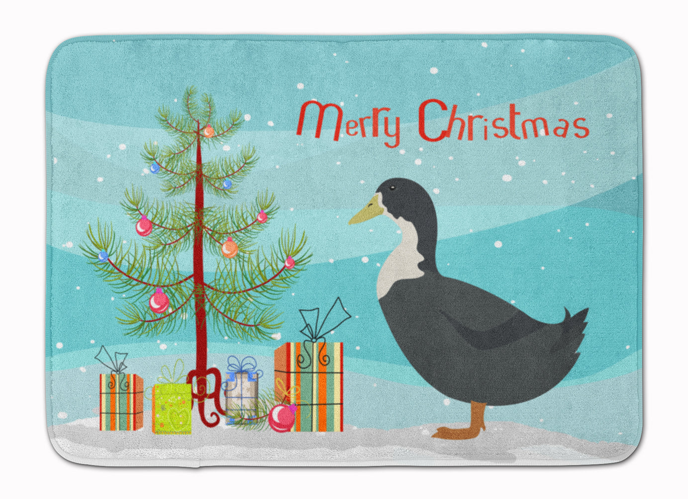 Blue Swedish Duck Christmas Machine Washable Memory Foam Mat BB9229RUG - the-store.com