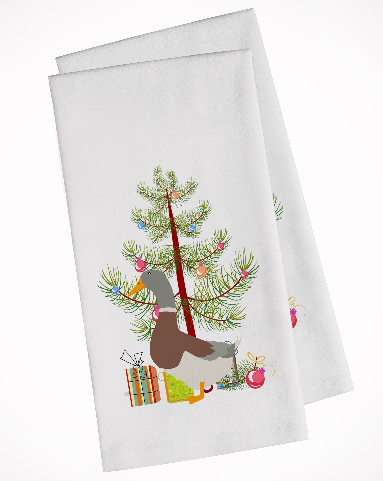 Saxony Sachsenente Duck Christmas White Kitchen Towel Set of 2 BB9230WTKT by Caroline's Treasures