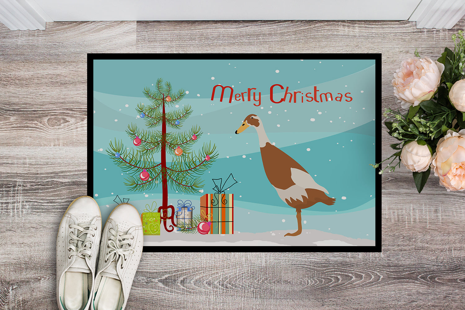 Indian Runner Duck Christmas Indoor or Outdoor Mat 18x27 BB9232MAT - the-store.com