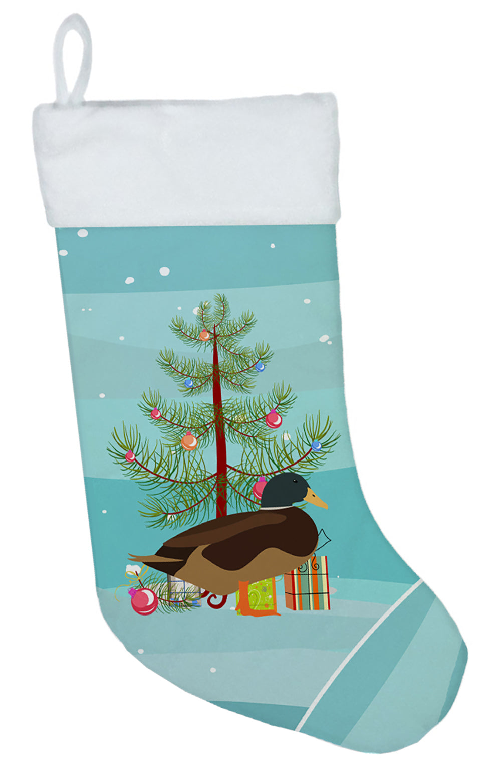 Silver Bantam Duck Christmas Christmas Stocking BB9234CS  the-store.com.