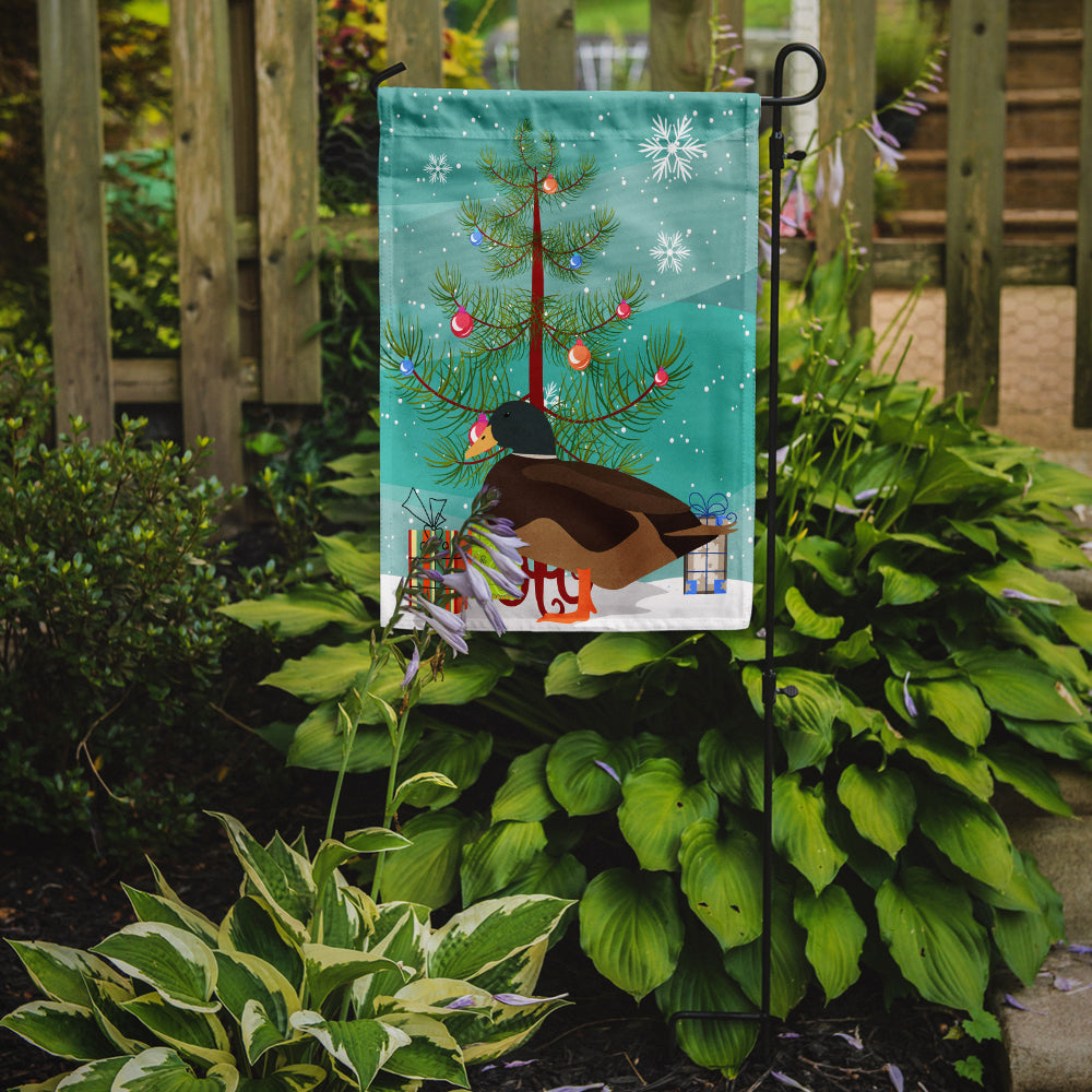 Silver Bantam Duck Christmas Flag Garden Size BB9234GF  the-store.com.