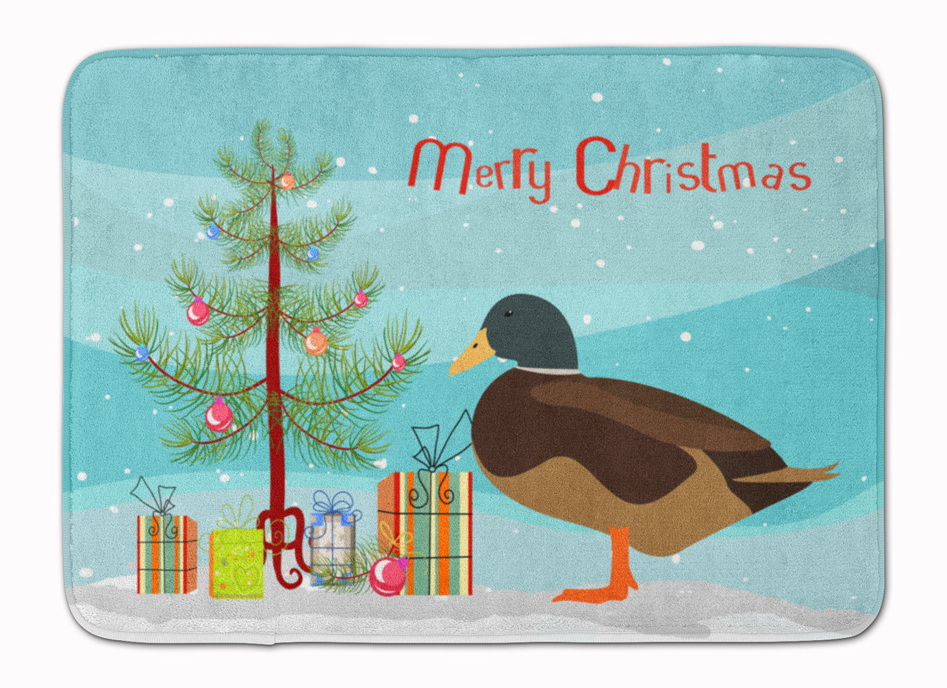 Silver Bantam Duck Christmas Machine Washable Memory Foam Mat BB9234RUG - the-store.com