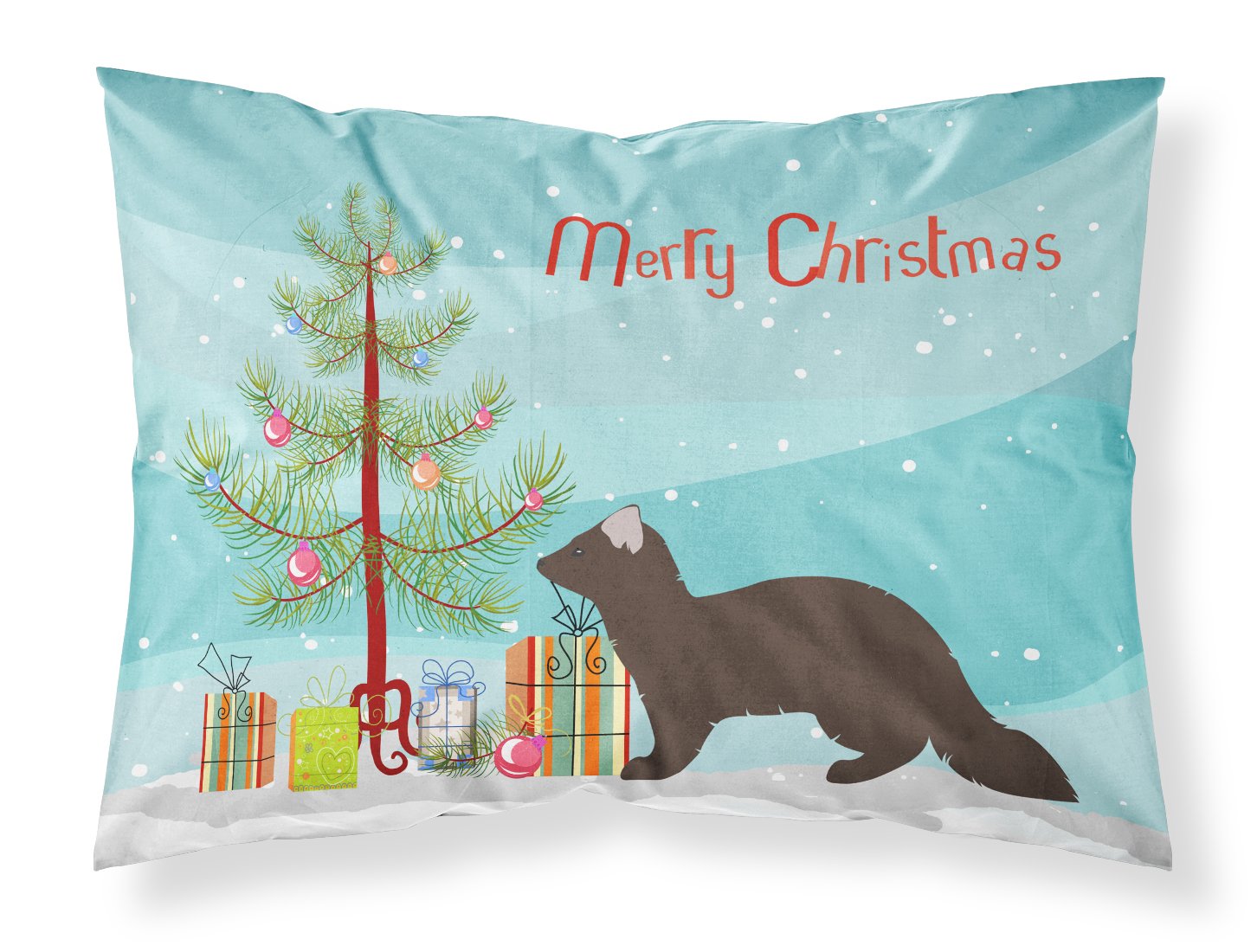 Sable Marten Christmas Fabric Standard Pillowcase BB9236PILLOWCASE by Caroline's Treasures