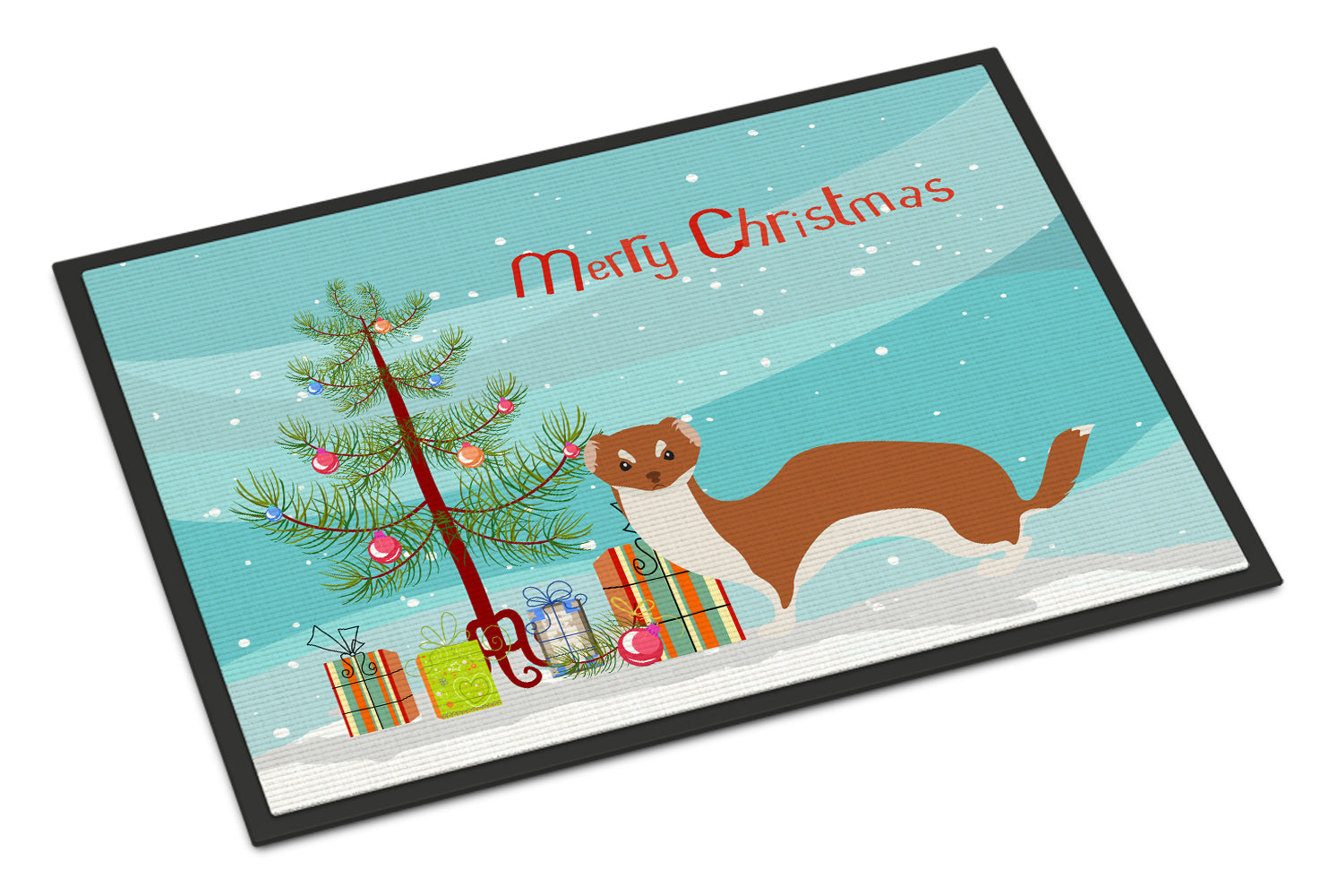 Weasel Christmas Indoor or Outdoor Mat 18x27 BB9237MAT - the-store.com