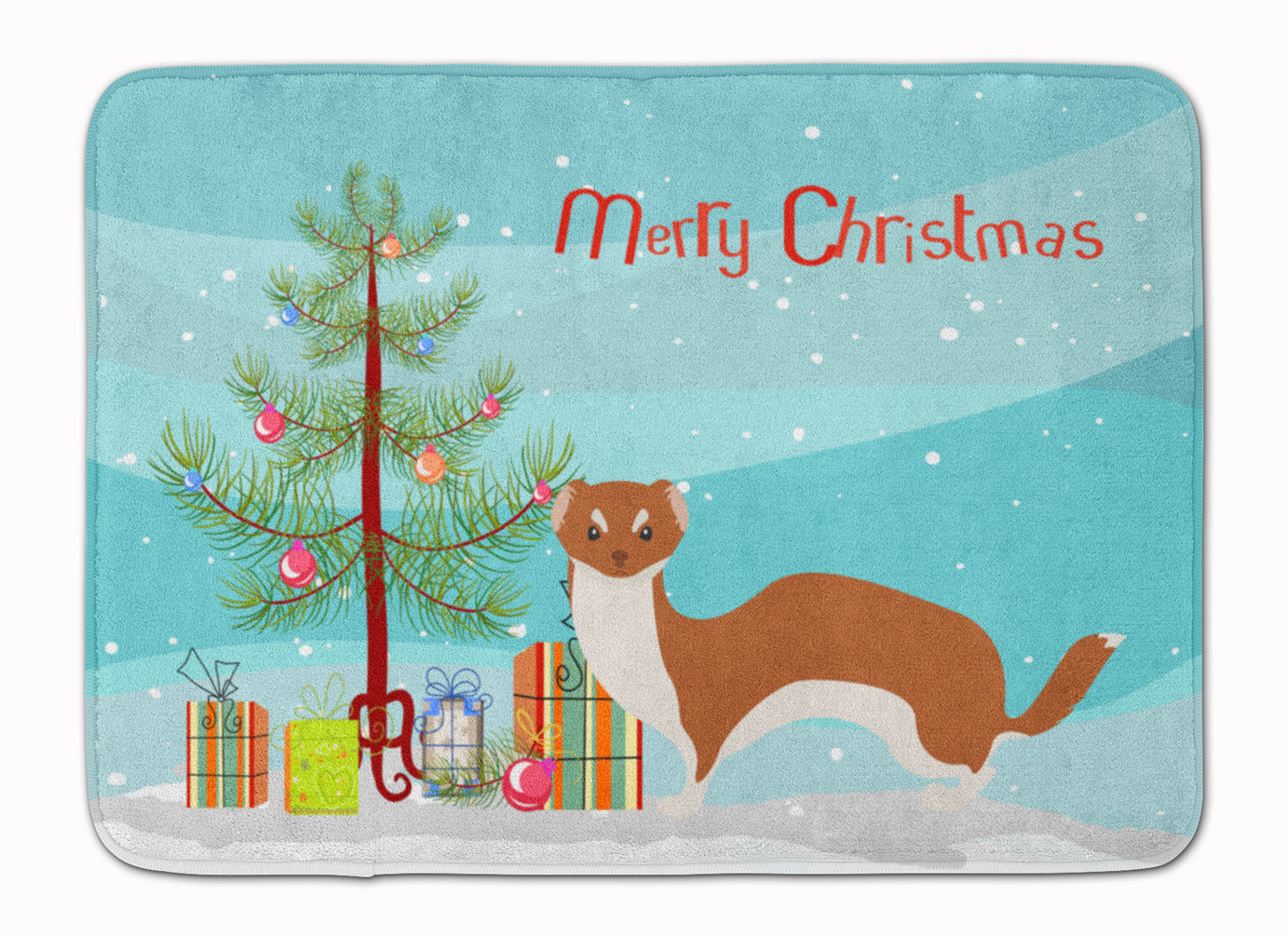 Weasel Christmas Machine Washable Memory Foam Mat BB9237RUG - the-store.com