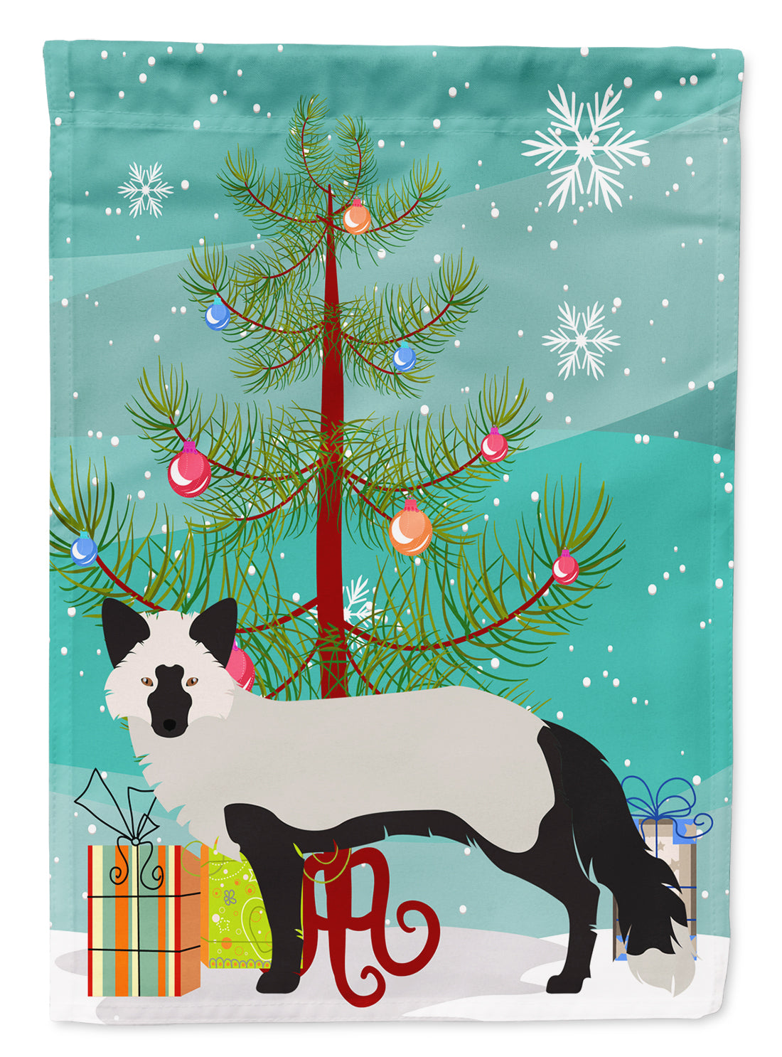 Silver Fox Christmas Flag Canvas House Size BB9238CHF  the-store.com.