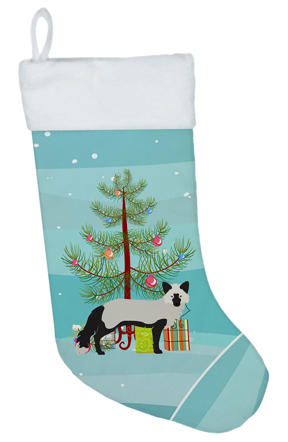 Silver Fox Christmas Christmas Stocking BB9238CS  the-store.com.