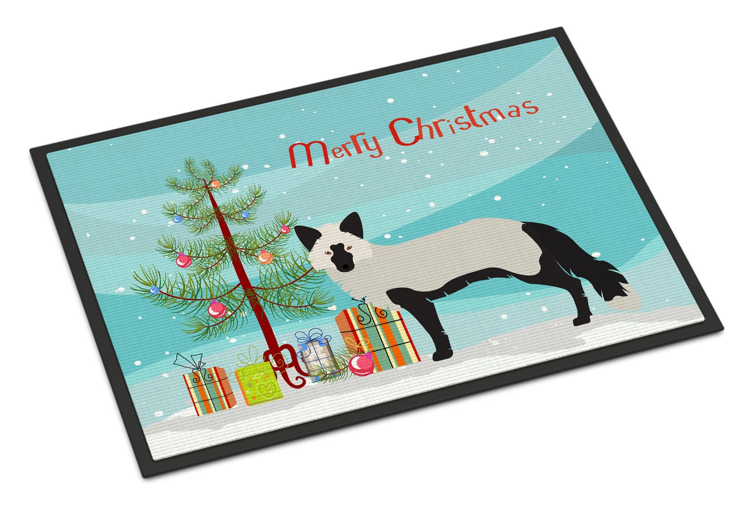 Silver Fox Christmas Indoor or Outdoor Mat 24x36 BB9238JMAT by Caroline's Treasures