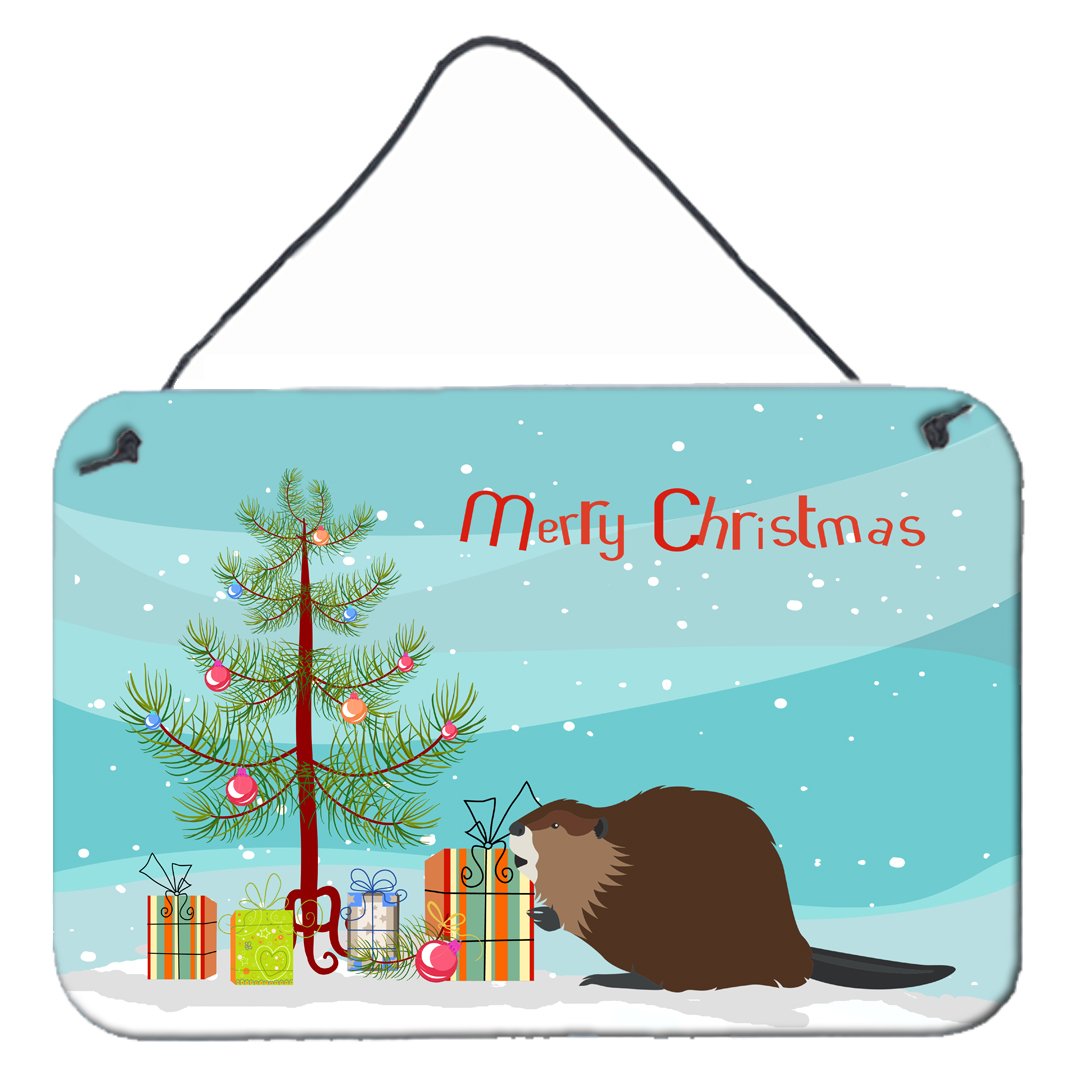 Eurasian Beaver Christmas Wall or Door Hanging Prints BB9240DS812 by Caroline's Treasures