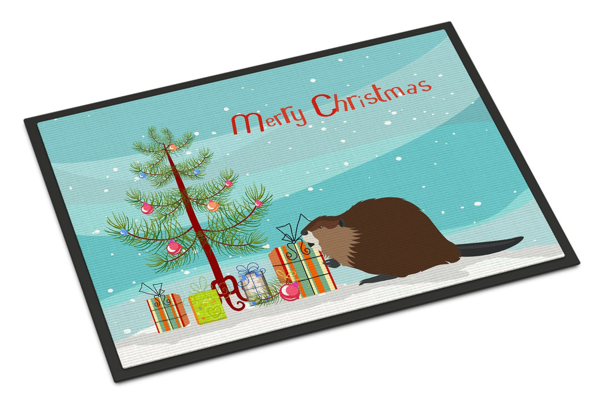 Eurasian Beaver Christmas Indoor or Outdoor Mat 24x36 BB9240JMAT by Caroline&#39;s Treasures