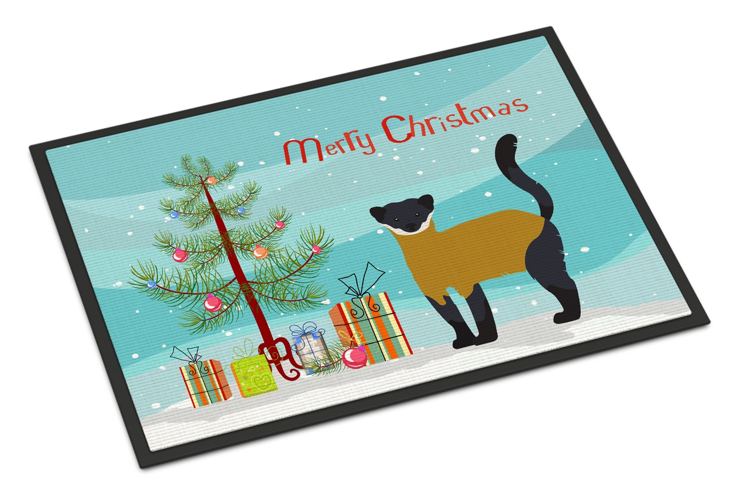 Yellow-Throated Marten Christmas Indoor or Outdoor Mat 24x36 BB9241JMAT by Caroline's Treasures