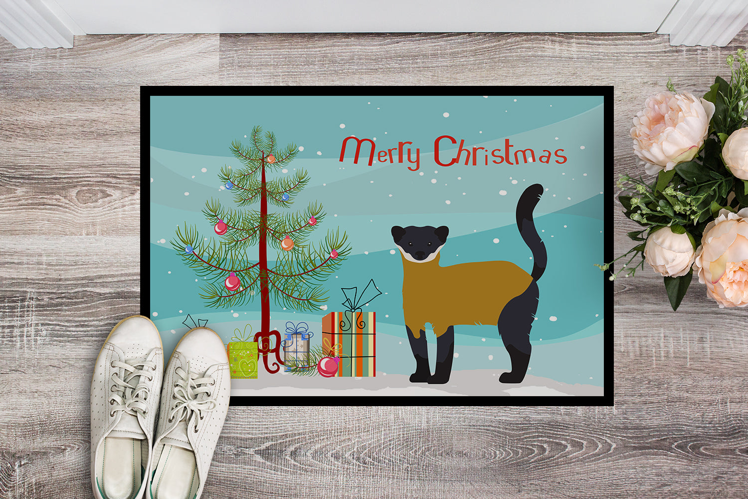 Yellow-Throated Marten Christmas Indoor or Outdoor Mat 18x27 BB9241MAT - the-store.com