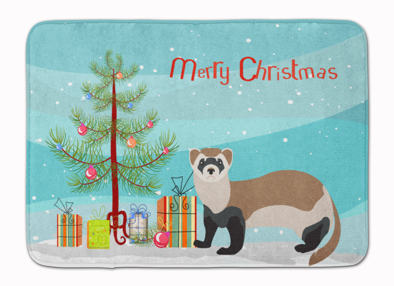 Ferret Christmas Machine Washable Memory Foam Mat BB9245RUG - the-store.com