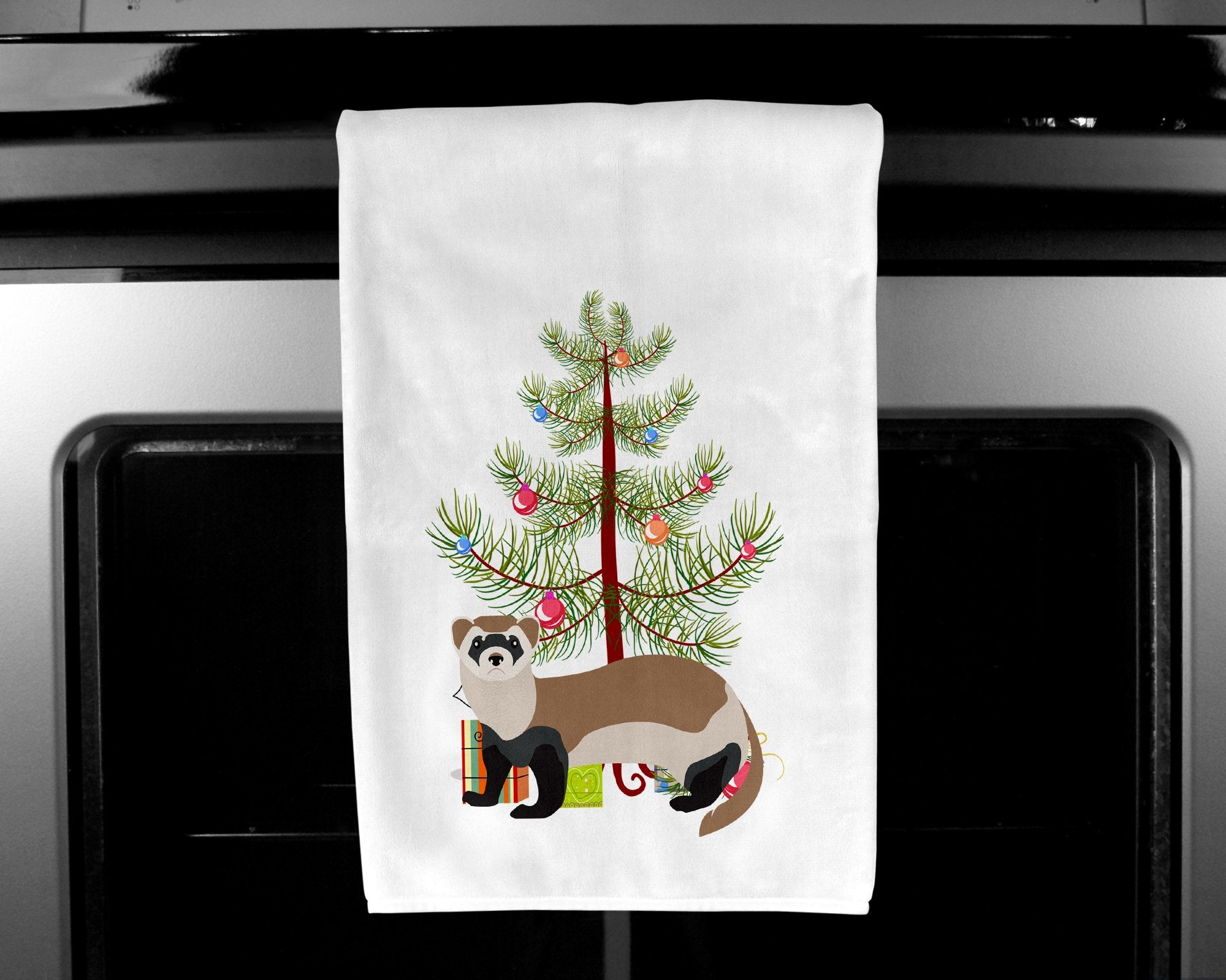 Ferret Christmas White Kitchen Towel Set of 2 BB9245WTKT by Caroline's Treasures