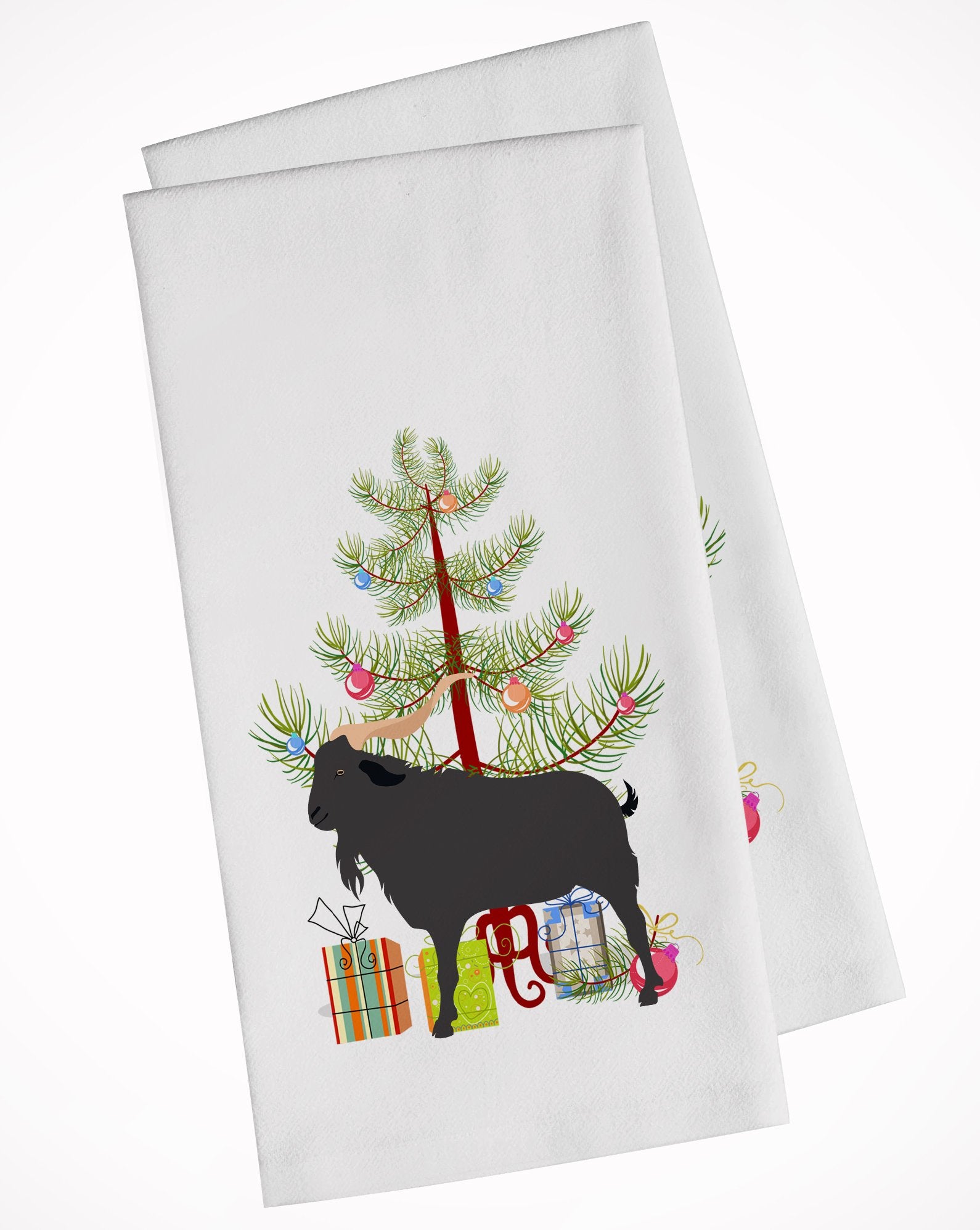 Verata Goat Christmas White Kitchen Towel Set of 2 BB9249WTKT by Caroline's Treasures