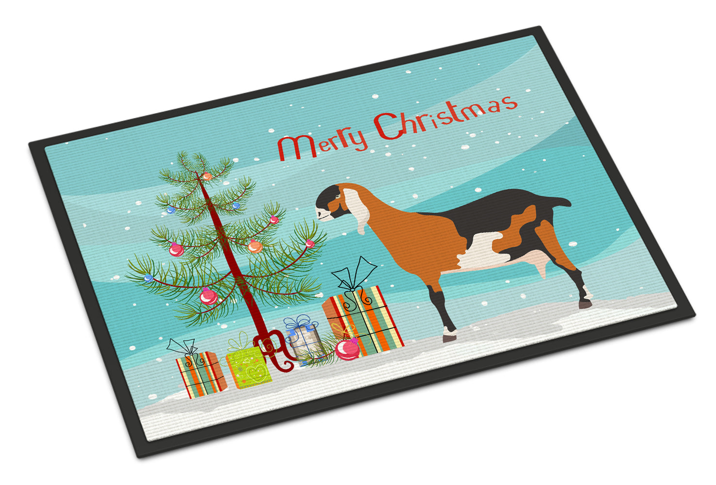 Anglo-nubian Nubian Goat Christmas Indoor or Outdoor Mat 18x27 BB9250MAT - the-store.com