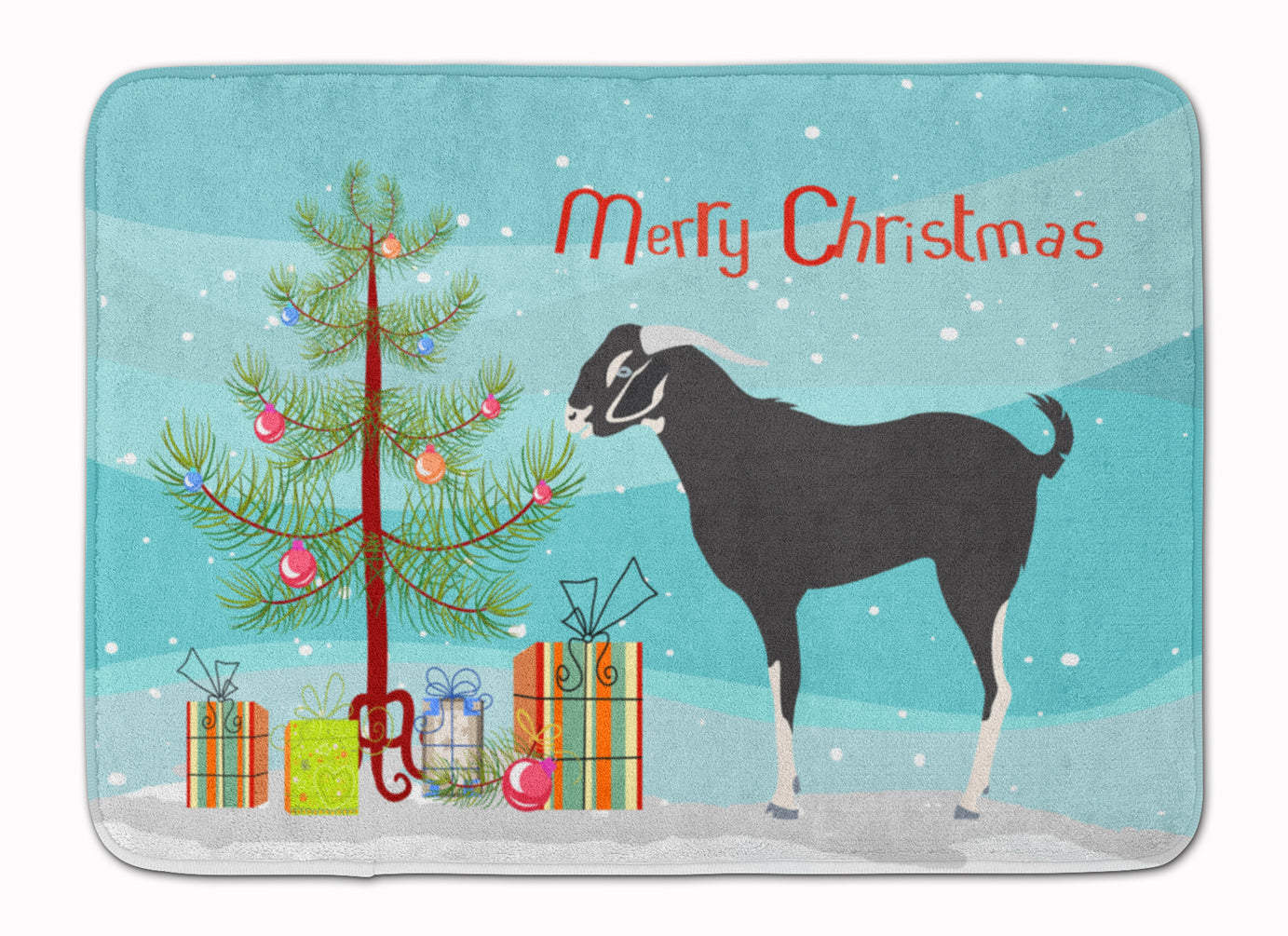 Black Bengal Goat Christmas Machine Washable Memory Foam Mat BB9251RUG - the-store.com