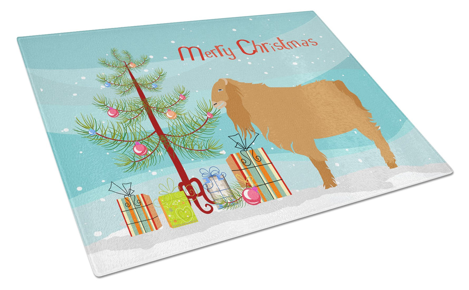 American Lamancha Goat Christmas Glass Cutting Board Large BB9252LCB by Caroline's Treasures