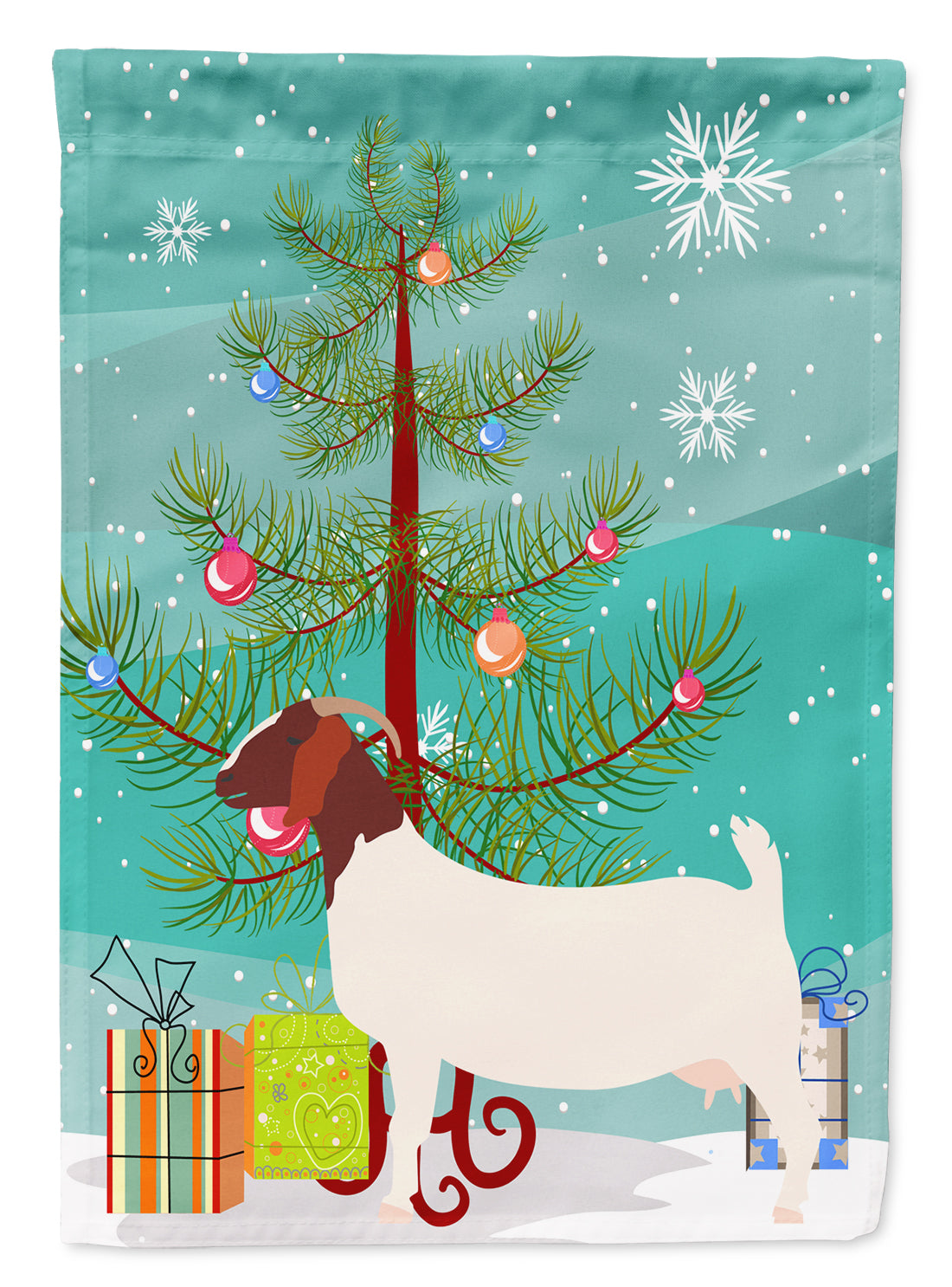 Boer Goat Christmas Flag Garden Size BB9253GF  the-store.com.