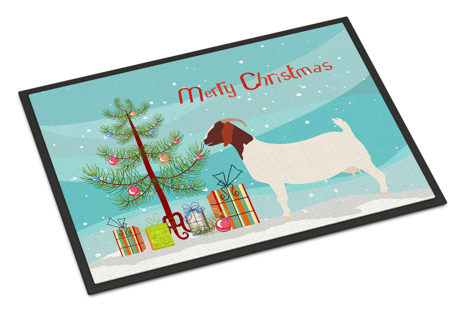 Boer Goat Christmas Indoor or Outdoor Mat 18x27 BB9253MAT - the-store.com