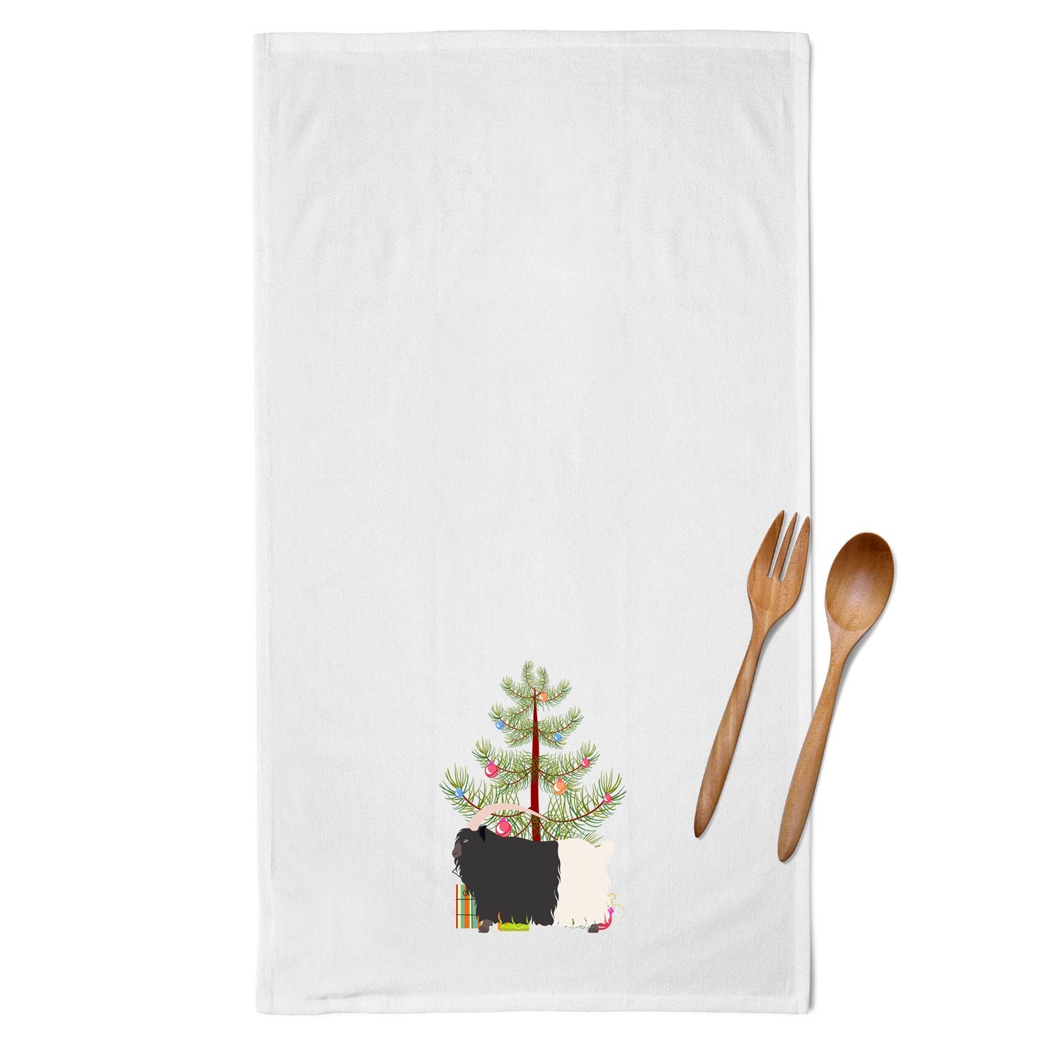 Welsh Black-Necked Goat Christmas White Kitchen Towel Set of 2 BB9254WTKT by Caroline's Treasures