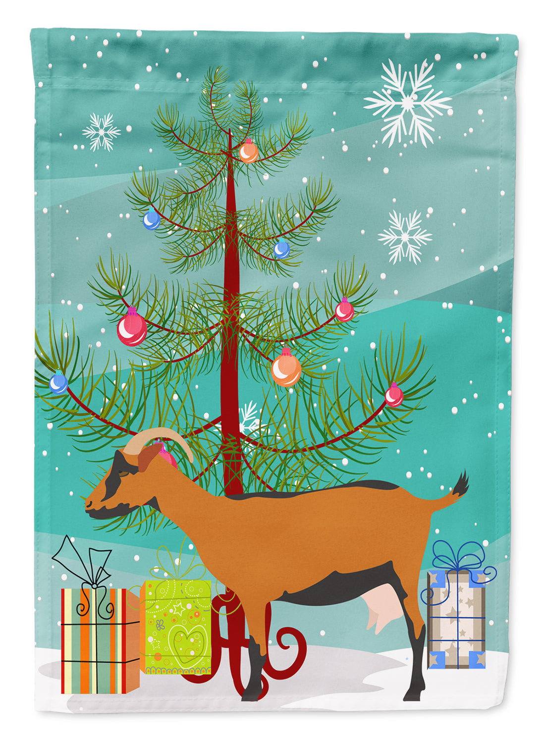 Oberhasli Goat Christmas Flag Garden Size BB9255GF  the-store.com.