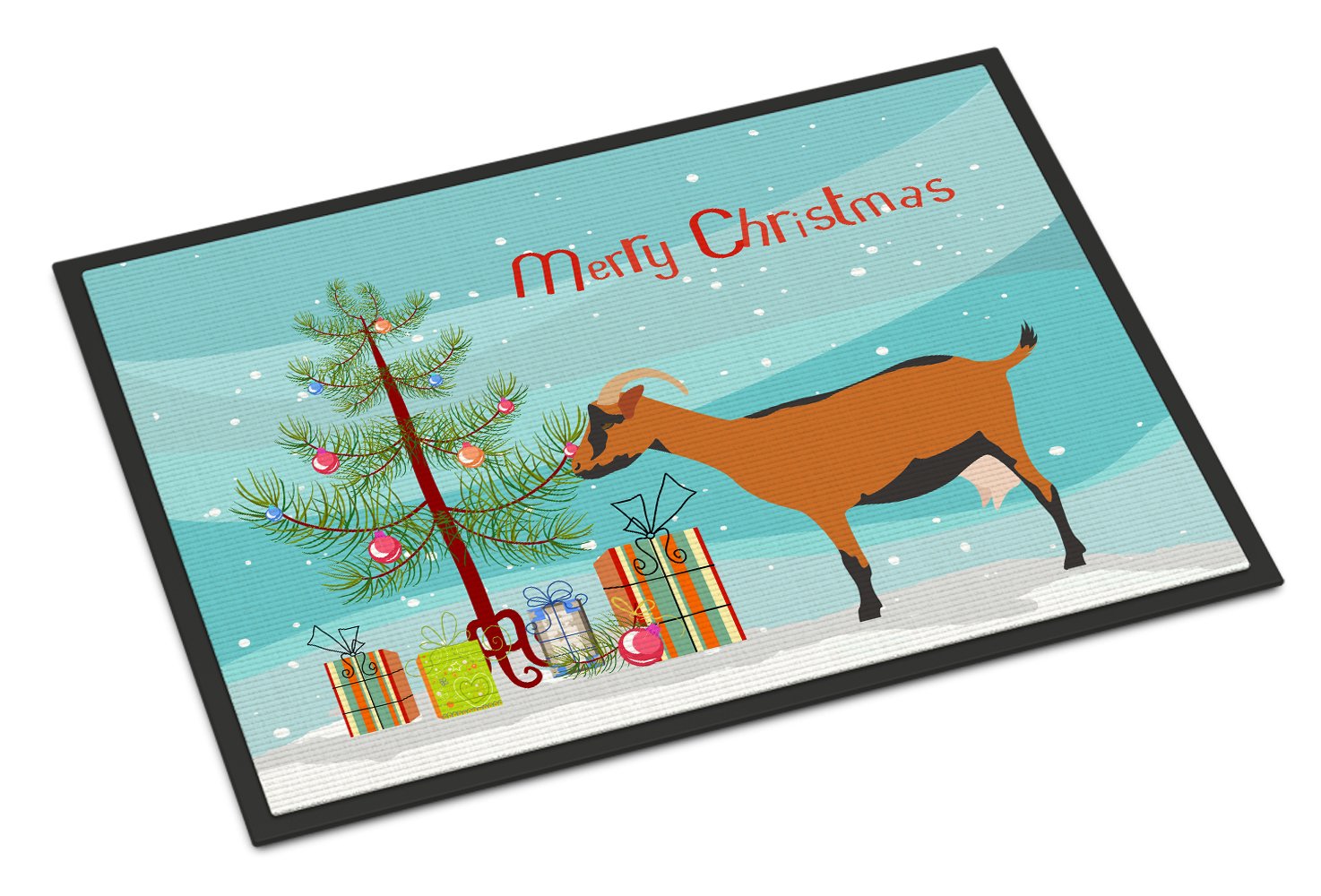 Oberhasli Goat Christmas Indoor or Outdoor Mat 24x36 BB9255JMAT by Caroline's Treasures