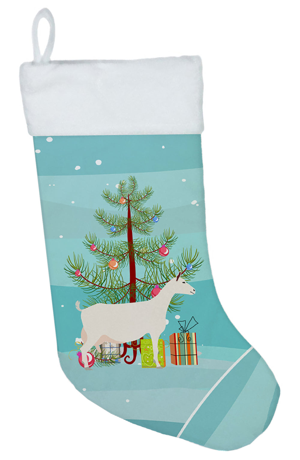 Saanen Goat Christmas Christmas Stocking BB9256CS  the-store.com.