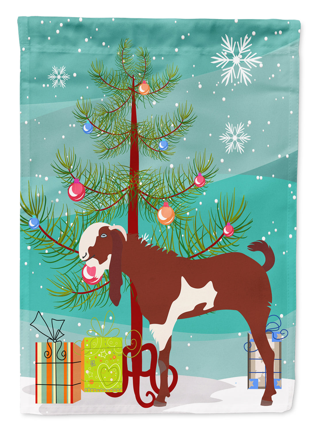 Jamnapari Goat Christmas Flag Garden Size BB9257GF  the-store.com.