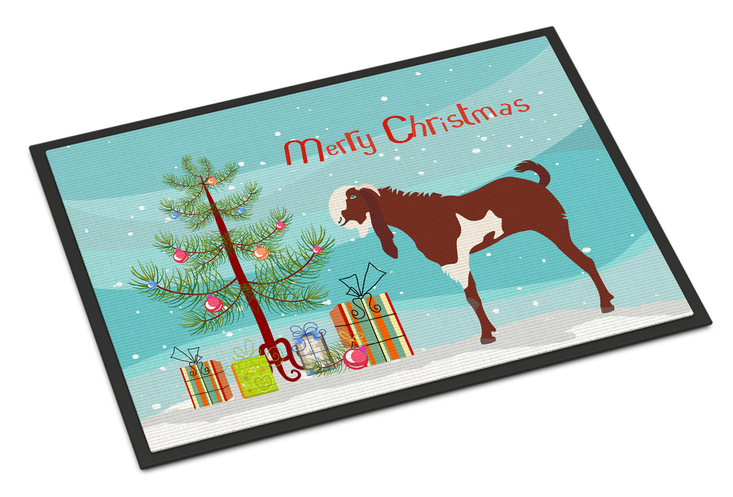 Jamnapari Goat Christmas Indoor or Outdoor Mat 18x27 BB9257MAT - the-store.com