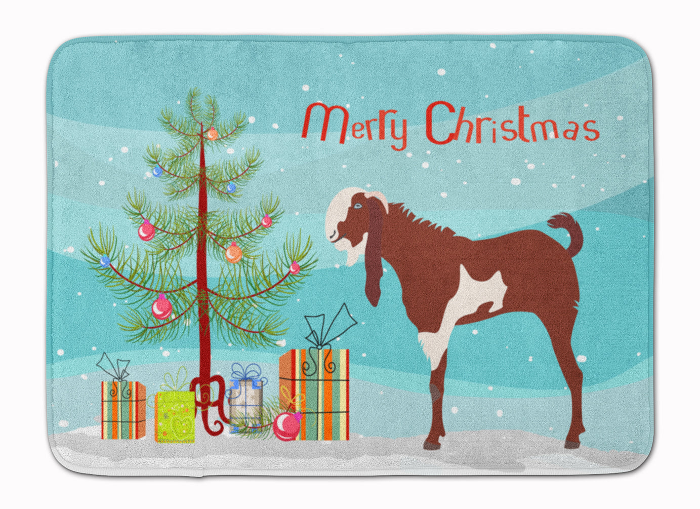 Jamnapari Goat Christmas Machine Washable Memory Foam Mat BB9257RUG - the-store.com