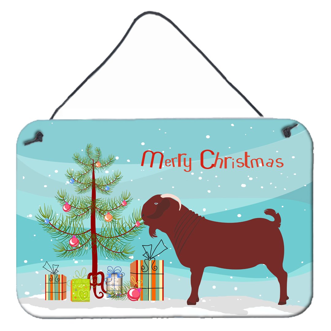 Kalahari Red Goat Christmas Wall or Door Hanging Prints BB9258DS812 by Caroline&#39;s Treasures