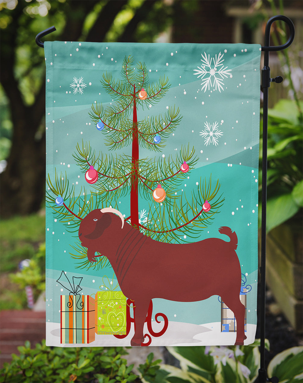 Kalahari Red Goat Christmas Flag Garden Size BB9258GF  the-store.com.