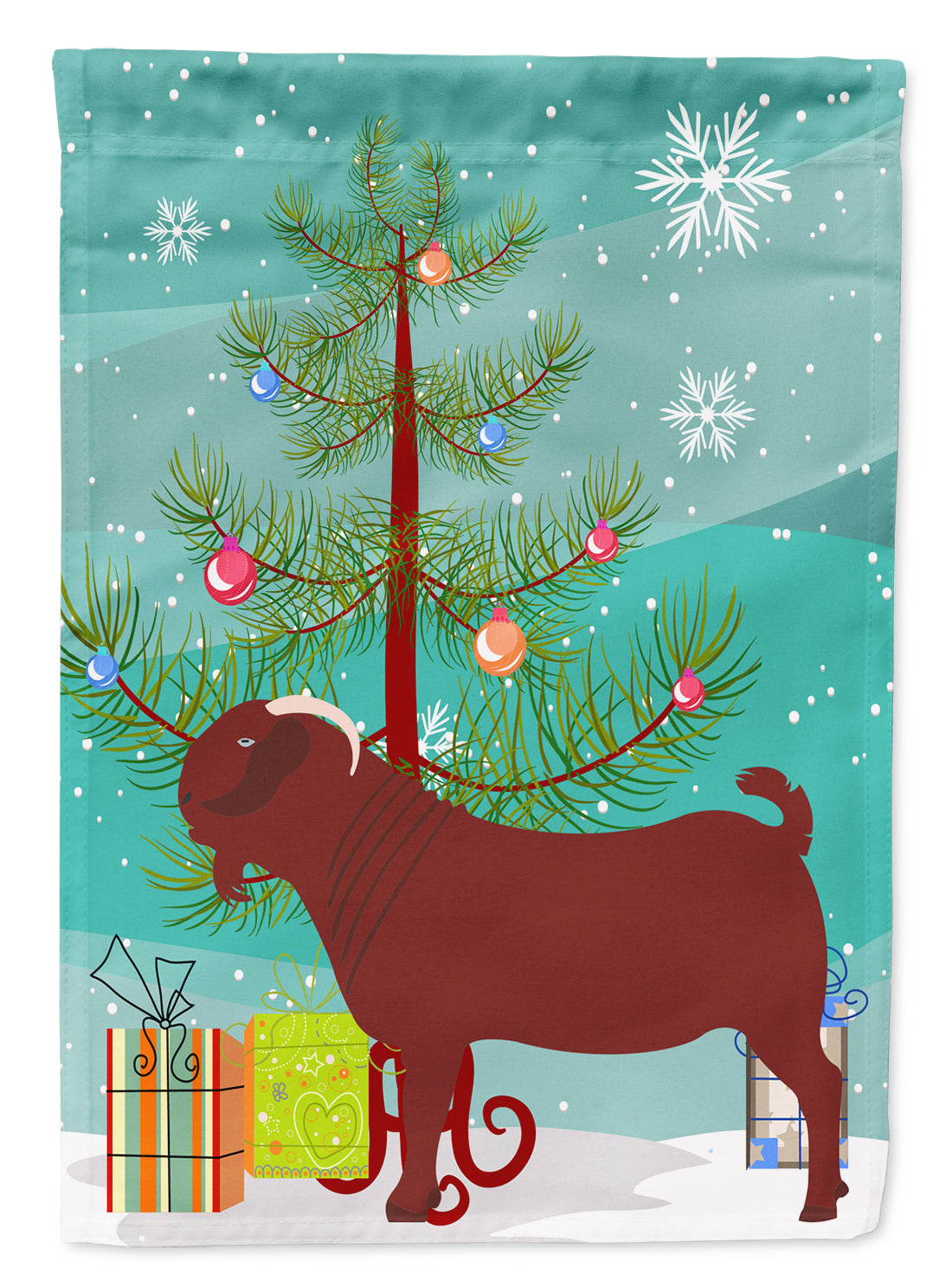 Kalahari Red Goat Christmas Flag Garden Size BB9258GF  the-store.com.