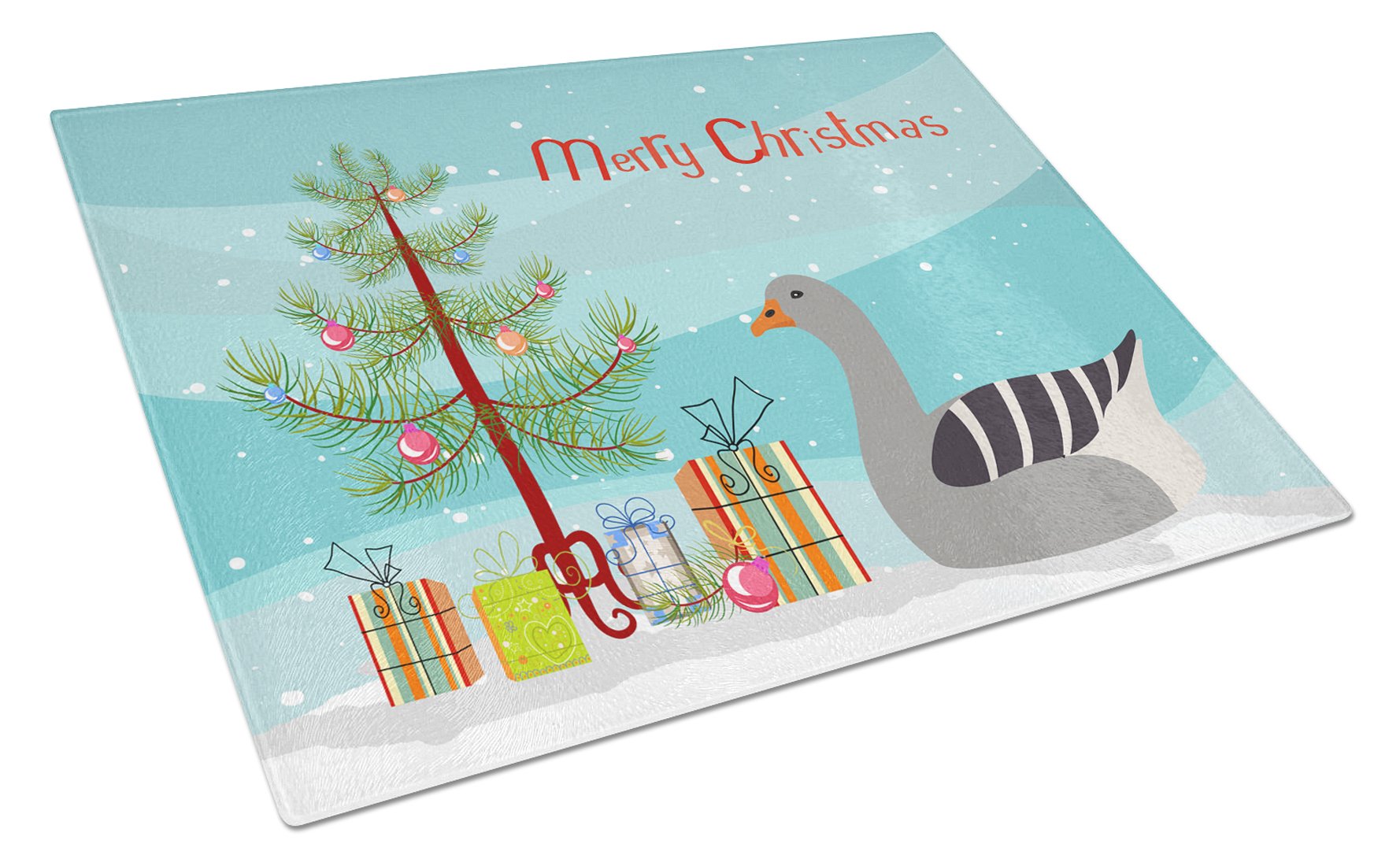 Pilgrim Goose Christmas Glass Cutting Board Large BB9260LCB by Caroline's Treasures