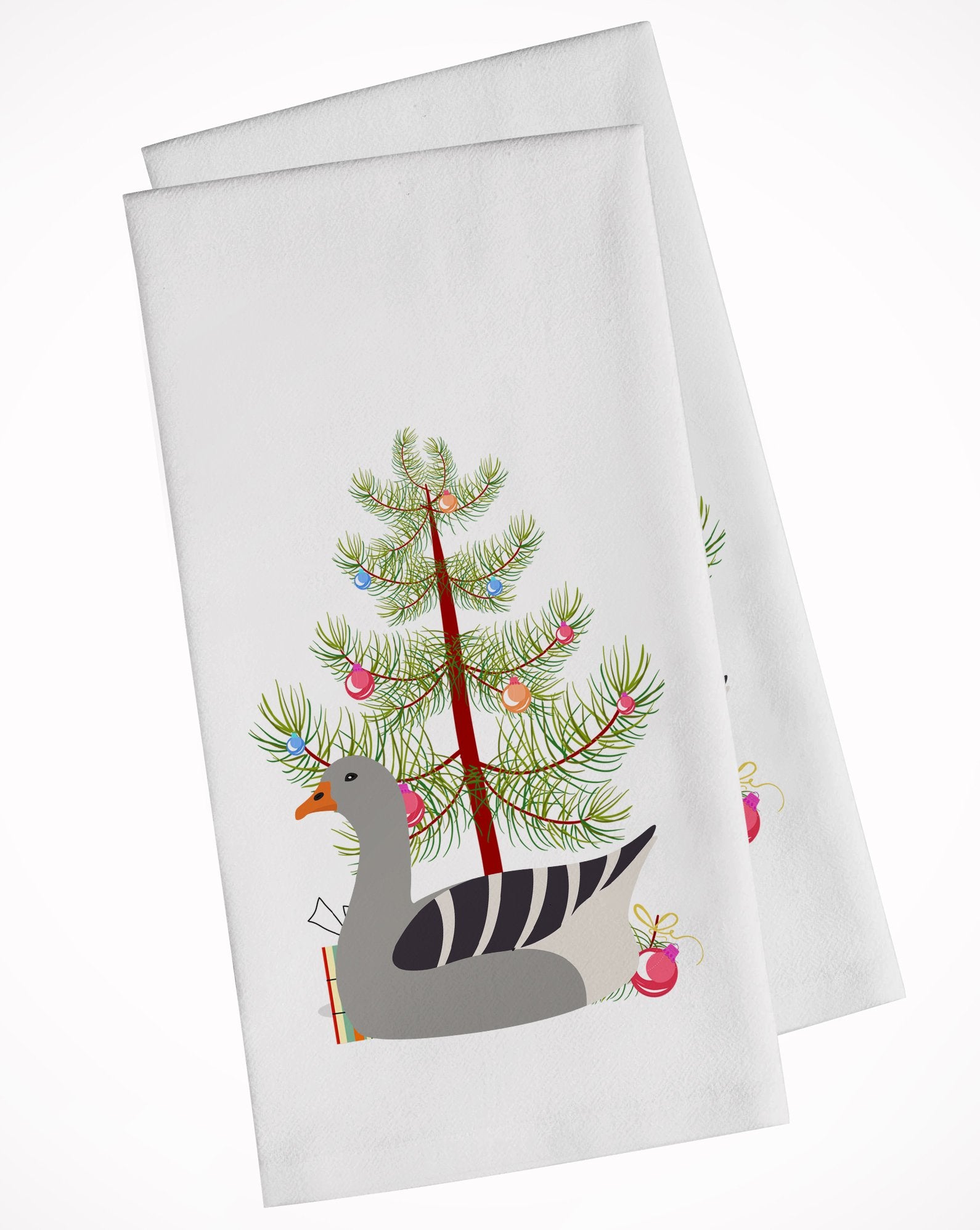 Pilgrim Goose Christmas White Kitchen Towel Set of 2 BB9260WTKT by Caroline's Treasures